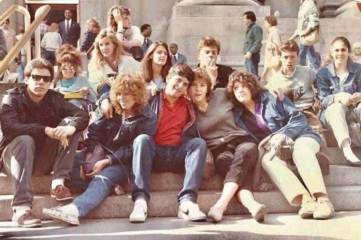 AMERICAN AND ITALIAN STUDENTS TOGETHER: Professoressa Maria Vallone with both Newton and Florentine students in New York City in 1984. (Submitted photo)